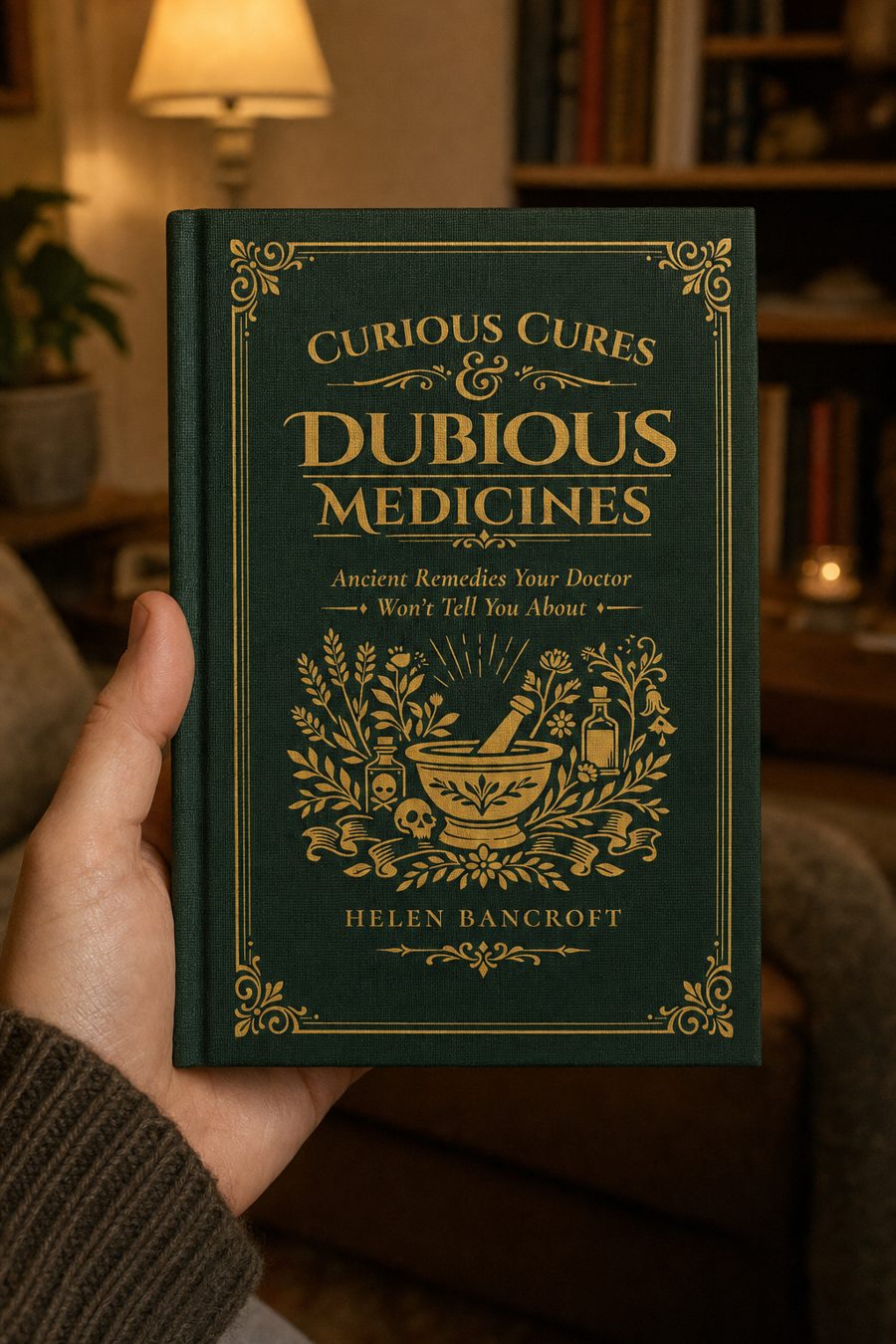 The book held in one hand, showing its compact size